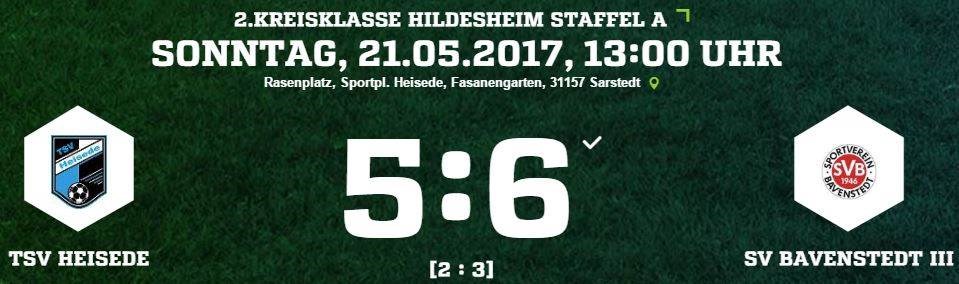 29. Spieltag - TSV Heisede vs. SV Bavenstedt III