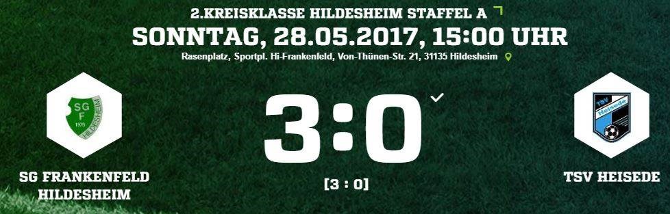 30. Spieltag - SG Frankenfeld vs. TSV Heisede