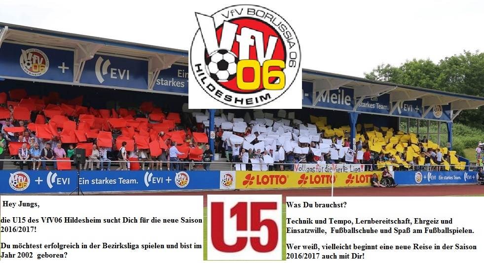 die U15 des VfV Borussia 06 Hildesheim sucht Dich 