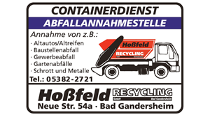 Sponsor - Containerdienst Hoßfeld