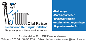 Sponsor - Olaf Kaiser Sanitär & Heizung