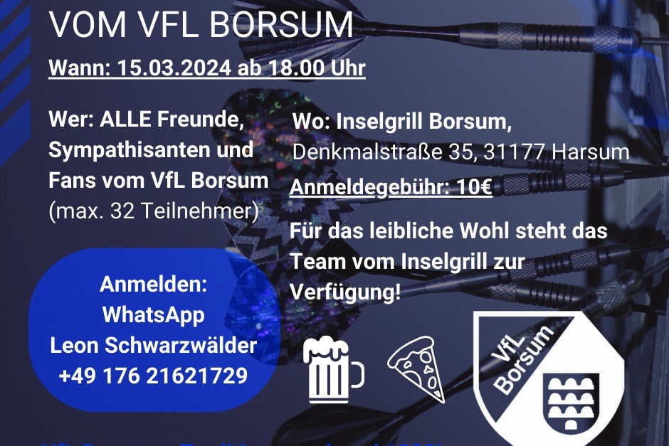 3. Dart-Meisterschaft vom VfL Borsum