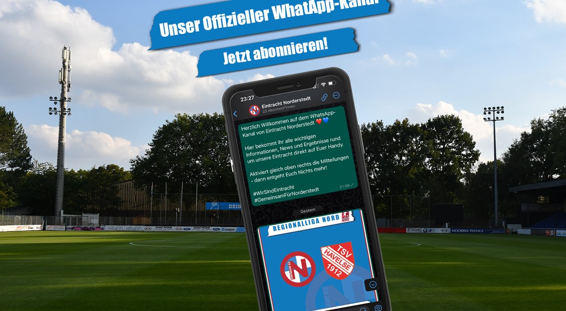 Jetzt: Der Eintracht Norderstedt WhatsApp-Kanal