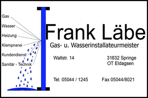 Sponsor - Gas- und Wasserinstallateur Frank Läbe