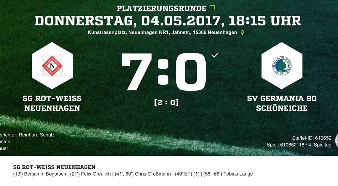 C-Junioren gewinnen 7:0 gegen Germania Schöneiche