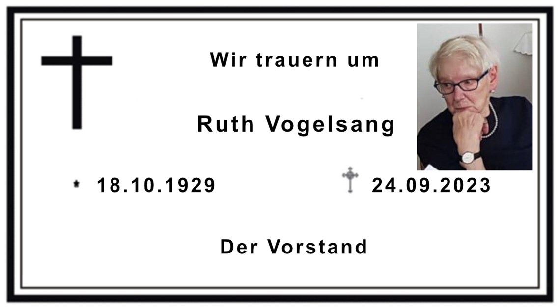 Der SVA trauert um Ruth Vogelsang