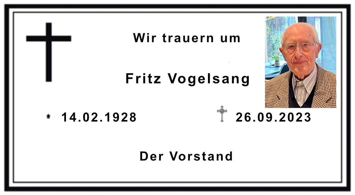 Der SVA trauert um Fritz Vogelsang