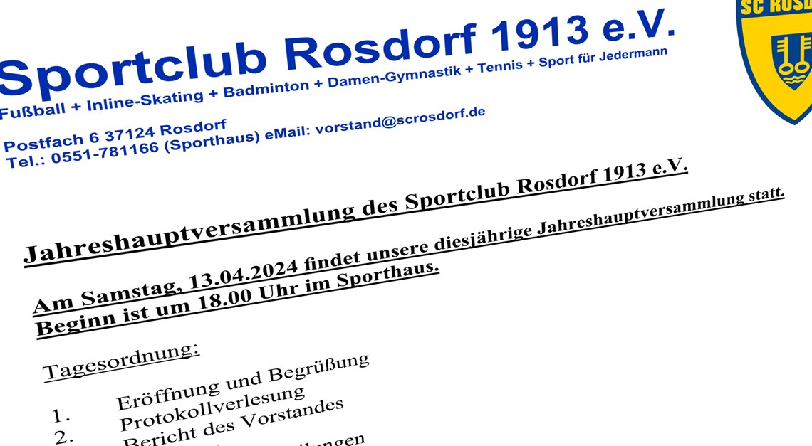 Jahreshauptversammlung des SC Rosdorf