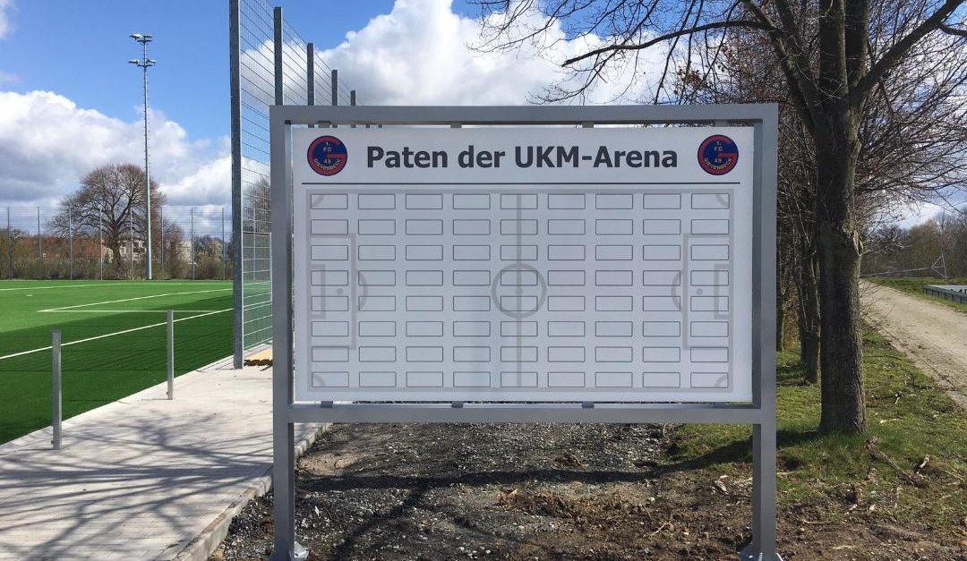 Spendentafel für UKM- Arena steht 