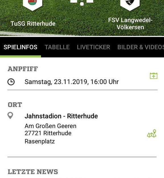 TuSG Ritterhude Gegen FSV 23.11.2019 16:00