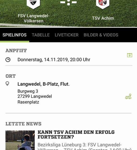FSV Gegen TSV Achim 14.11.2019 20:00