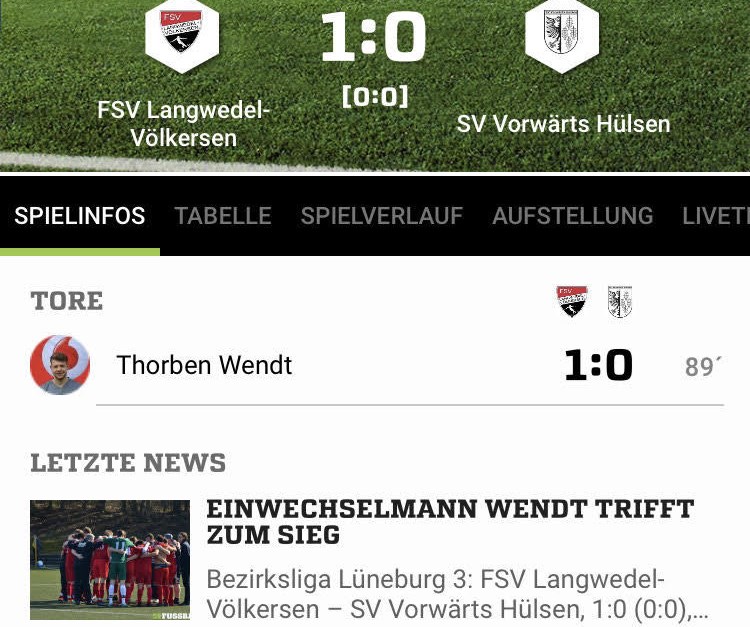 Langwedel feiert knappen 1:0-Sieg über SVV Hüls...
