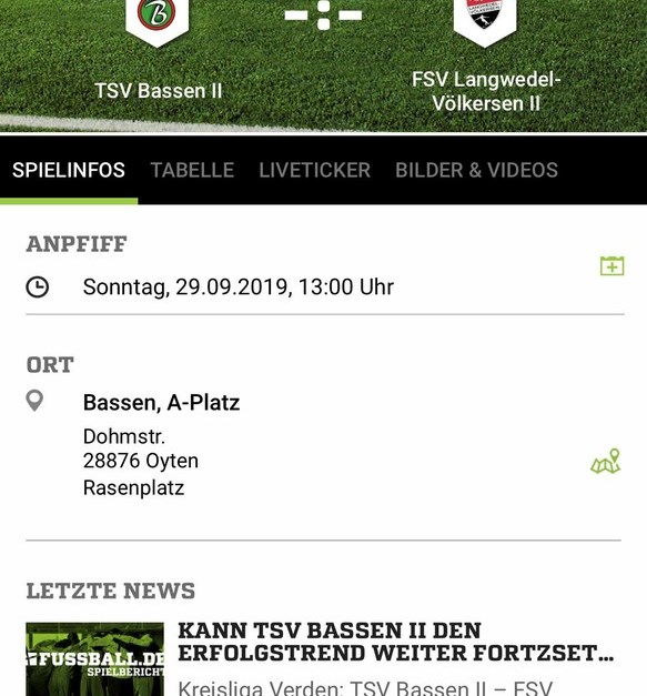 TSV Bassen 2. Gegen FSV Langwedel 2. 13:00.29.0...