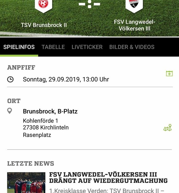 TSV Brunsbrock . Gegen FSV . :