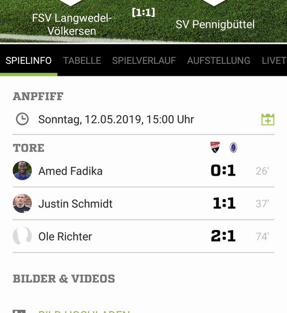 FSV gewinnt Zuhause Gegen SV Pennigbüttel 12.05...