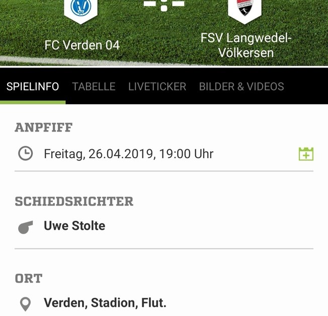 FC Verden Gegen FSV 26.04.19:00