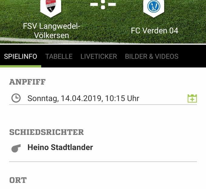 FSV Ü32 Gegen FC Verden 14.04.2019 10:15