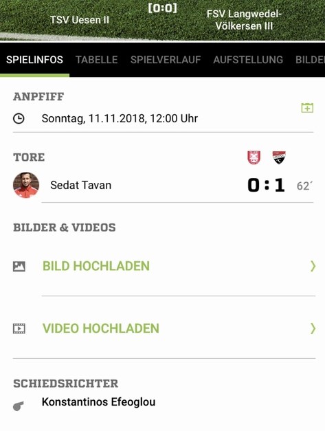 0:1 Auswärtssieg gegen den TSV Uesen 2