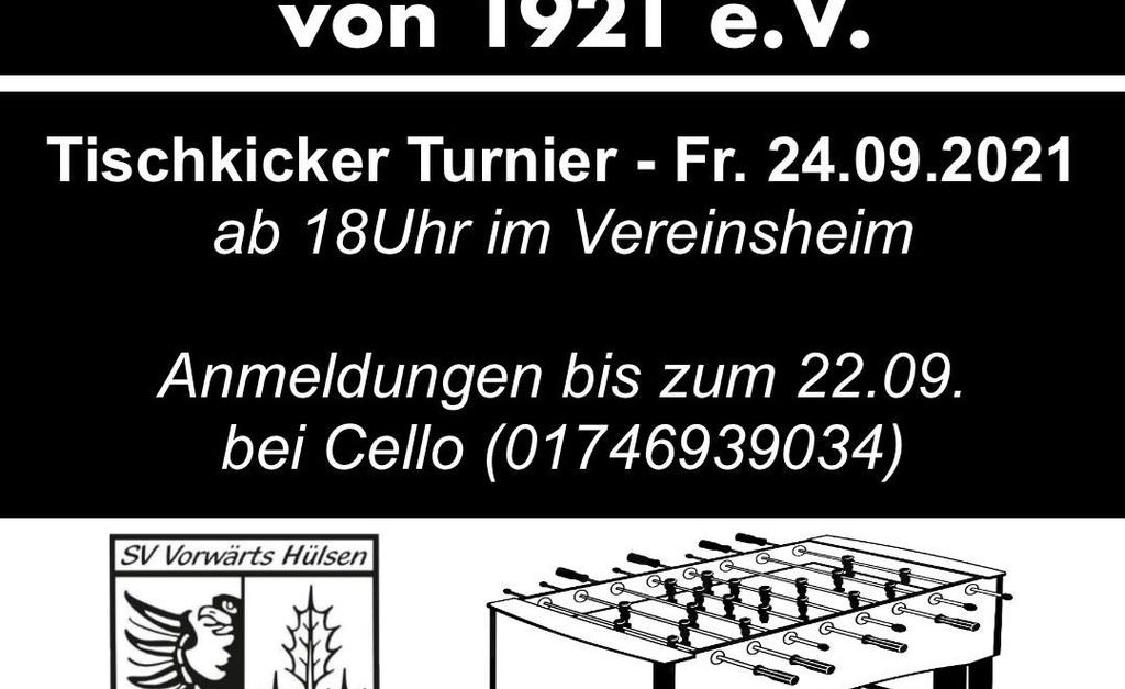 Tischkicker-Turnier im Vereinsheim am 24.09.2021