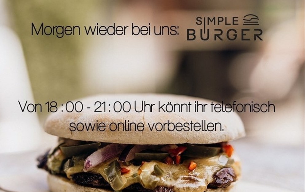 Simple Burger Heute also Freitag, 27.03.2020 am...