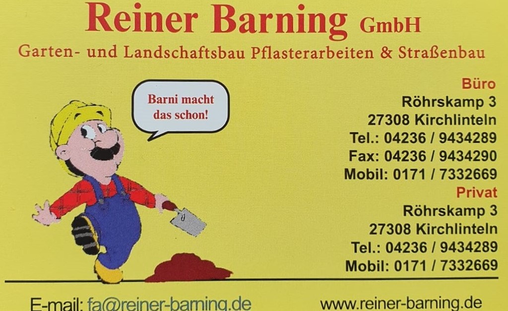 Reiner Barning GmbH mit neuer Adresse