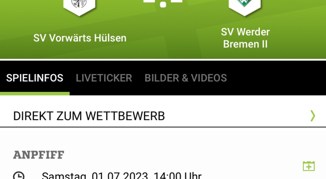U23 vom SV Werder Bremen kommt