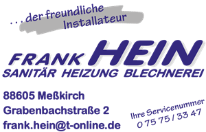 Sponsor - Frank Hein Sanitär-Heizung-Blechnerei