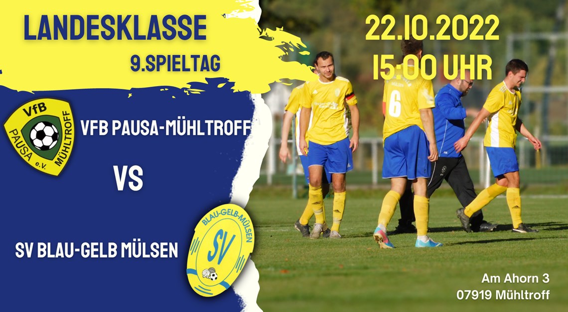Blau-Gelb zu Gast beim VfB Pausa-Mühltroff