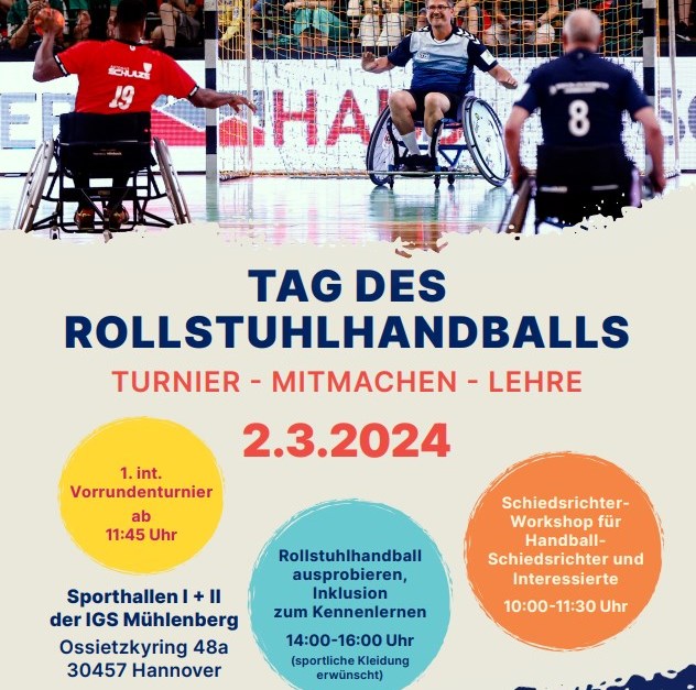 Tag des Rollstuhlhandballs in Hannover am 2.3.2024 