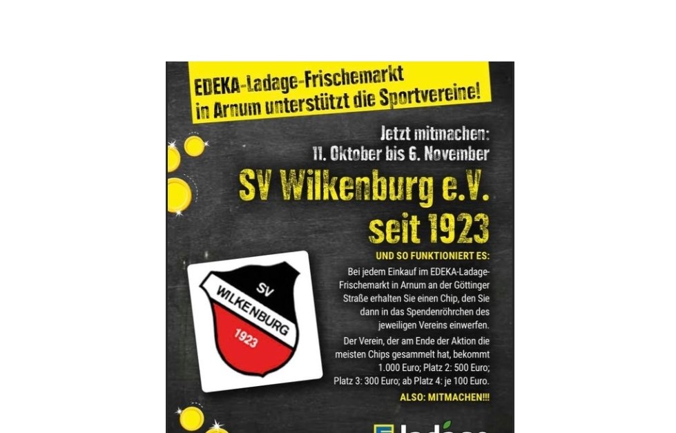 SV Wilkenburg: EDEKA-Spendenaktion...