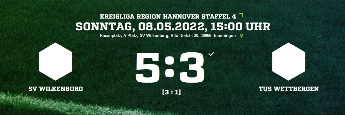 SV Wilkenburg - TuS Wettbergen 5:3 (3:1)
