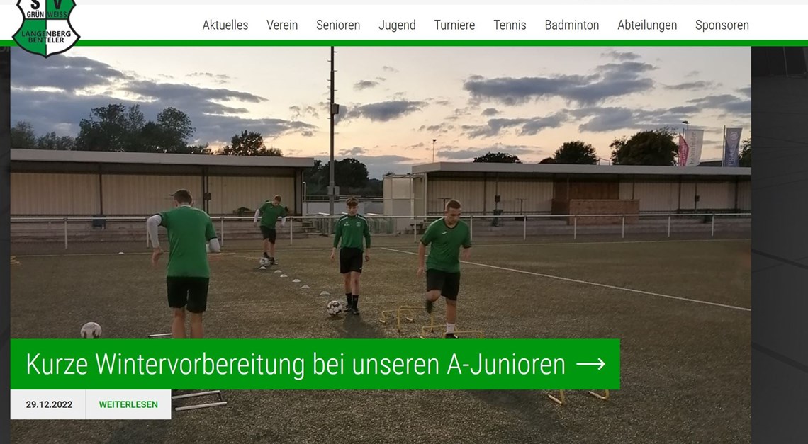 Neue Webseite beim SV GW Langenberg-Benteler