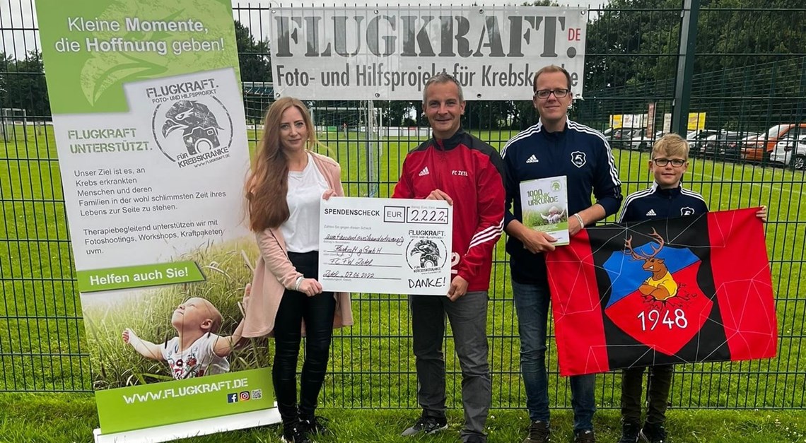 FC ZETEL spendet 2222 Euro an FLUGKRAFT