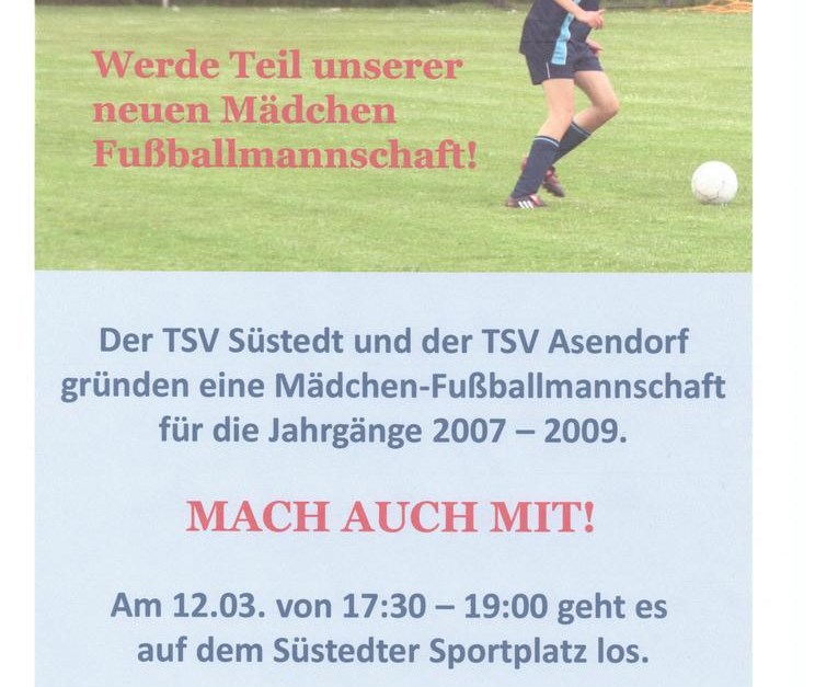 Wieder Mädchenfußball in Süstedt und Asendorf -...